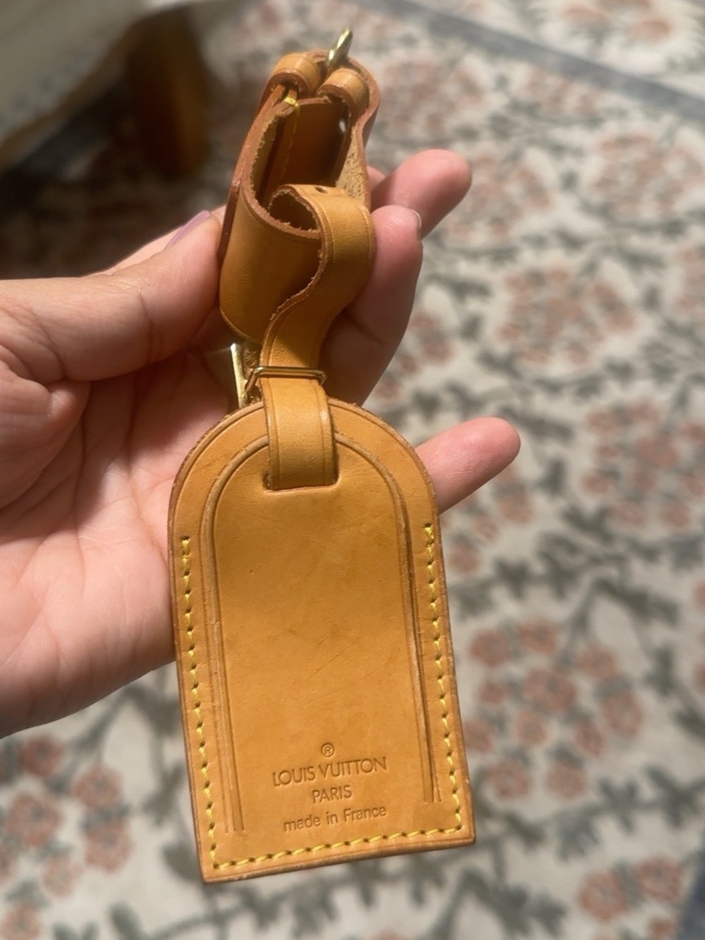 Louis Vuitton Vintage Vachetta Luggage Tag & Strap Set Made in France
